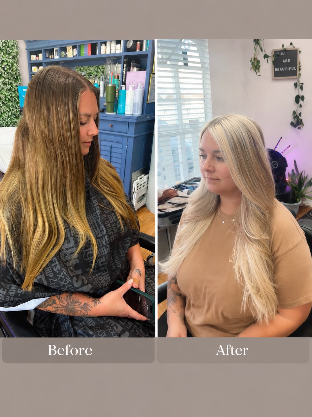 Before extensions - clipped up hair with regrowth