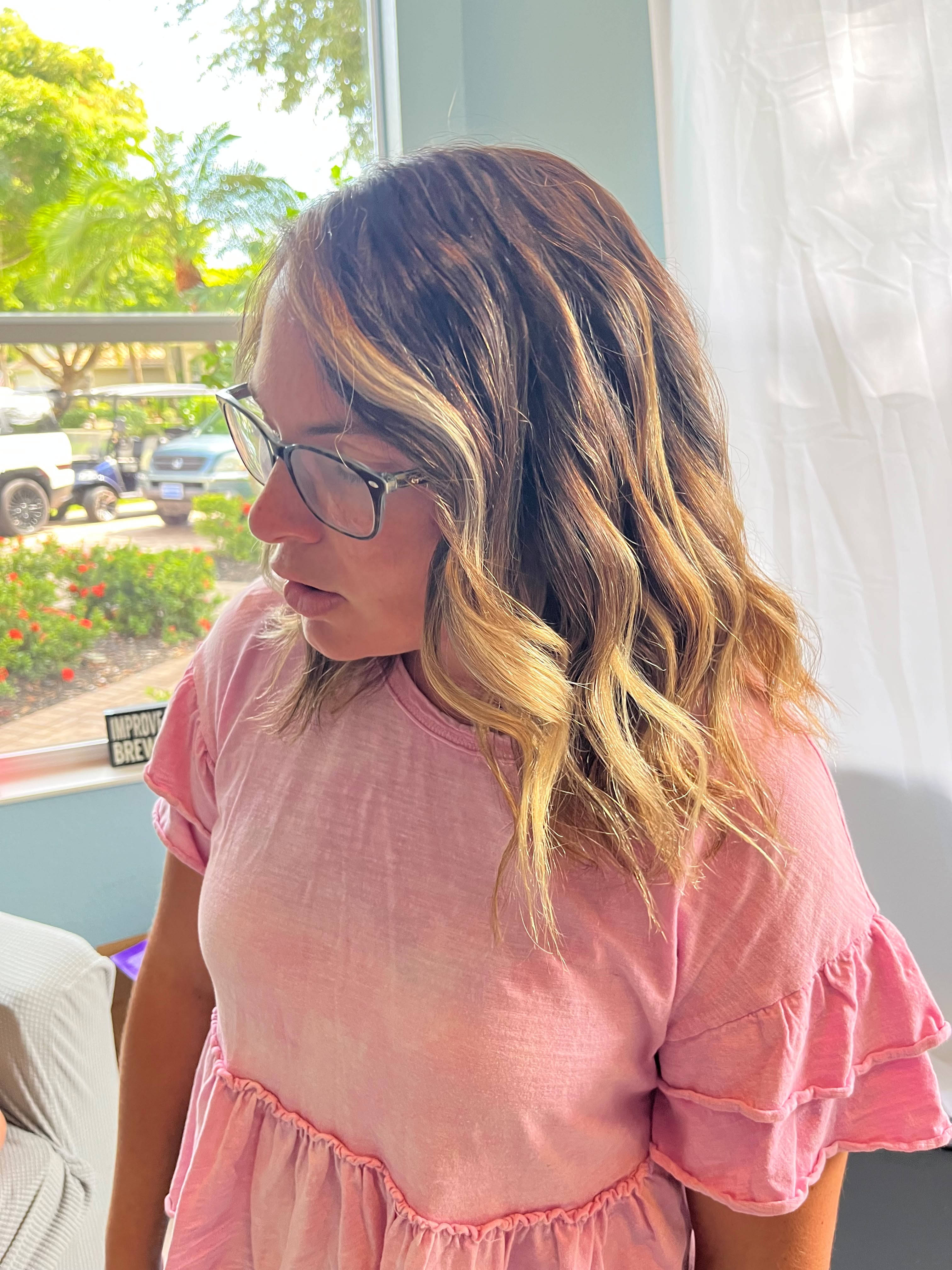 After color correction - dimensional balayage